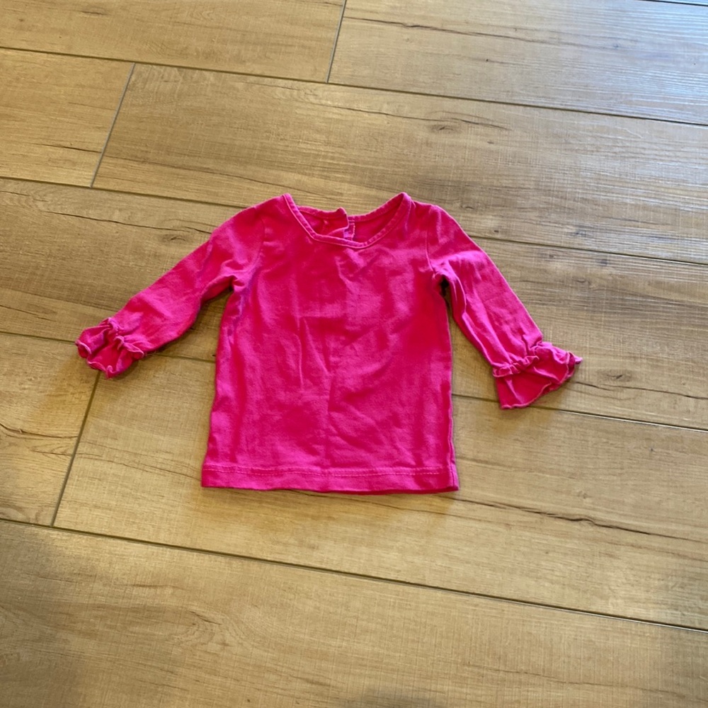 Ric Rac and Ruffles Layering Tee. Hot pink. Great condition!